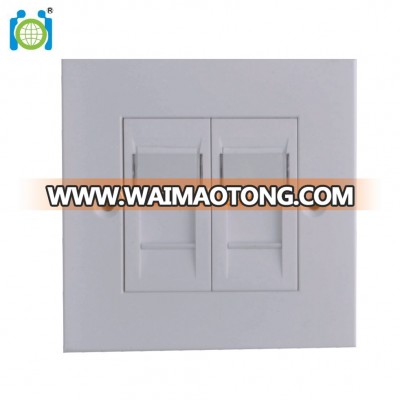 CAT.6 UK Type Keystone Wall Plate - 2 Port Keystone Insert Jack Single Gang Wiring Plug Socket Decorative Face Cover Outlet Mou