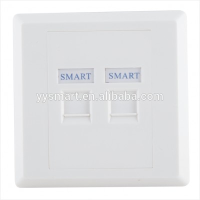 UK Type Dual Port Network Faceplate 86*86 mm