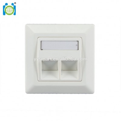 80*80mm FTP wall outlet Germany type faceplate fit for cat5e cat6 keystone jack