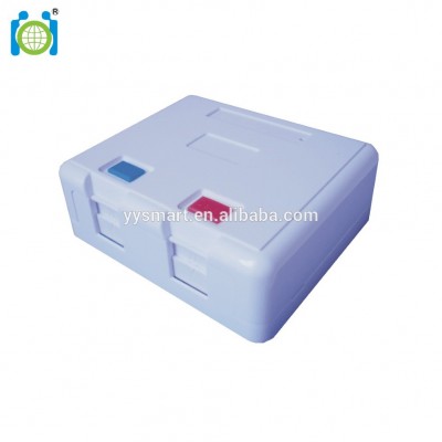 2 Port Shuttered RJ45 Surface Mount Box, Without Jack