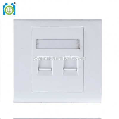 86*86mm UK type RJ45 dual port wall outlet for Ethernet