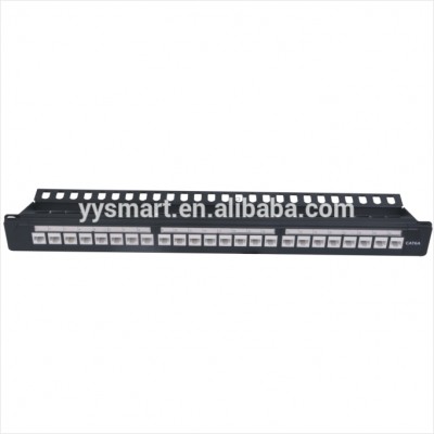 Cat6 24 Port Modular patch panel with 24 PCS Cat6 tooless keystone jacks